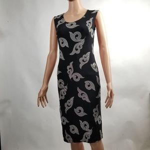 CLE Paris Black Grey Stretch Dress Size Medium